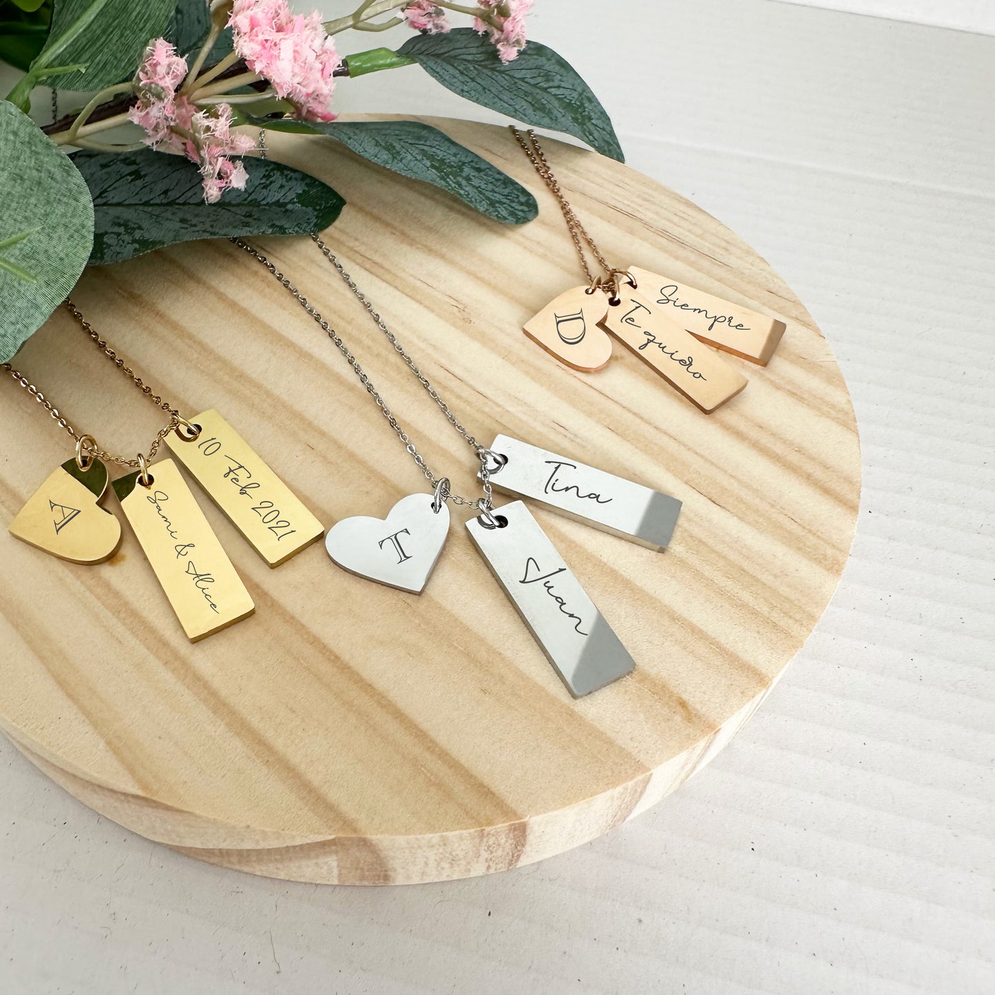 Collar para mamá - corazón y barra