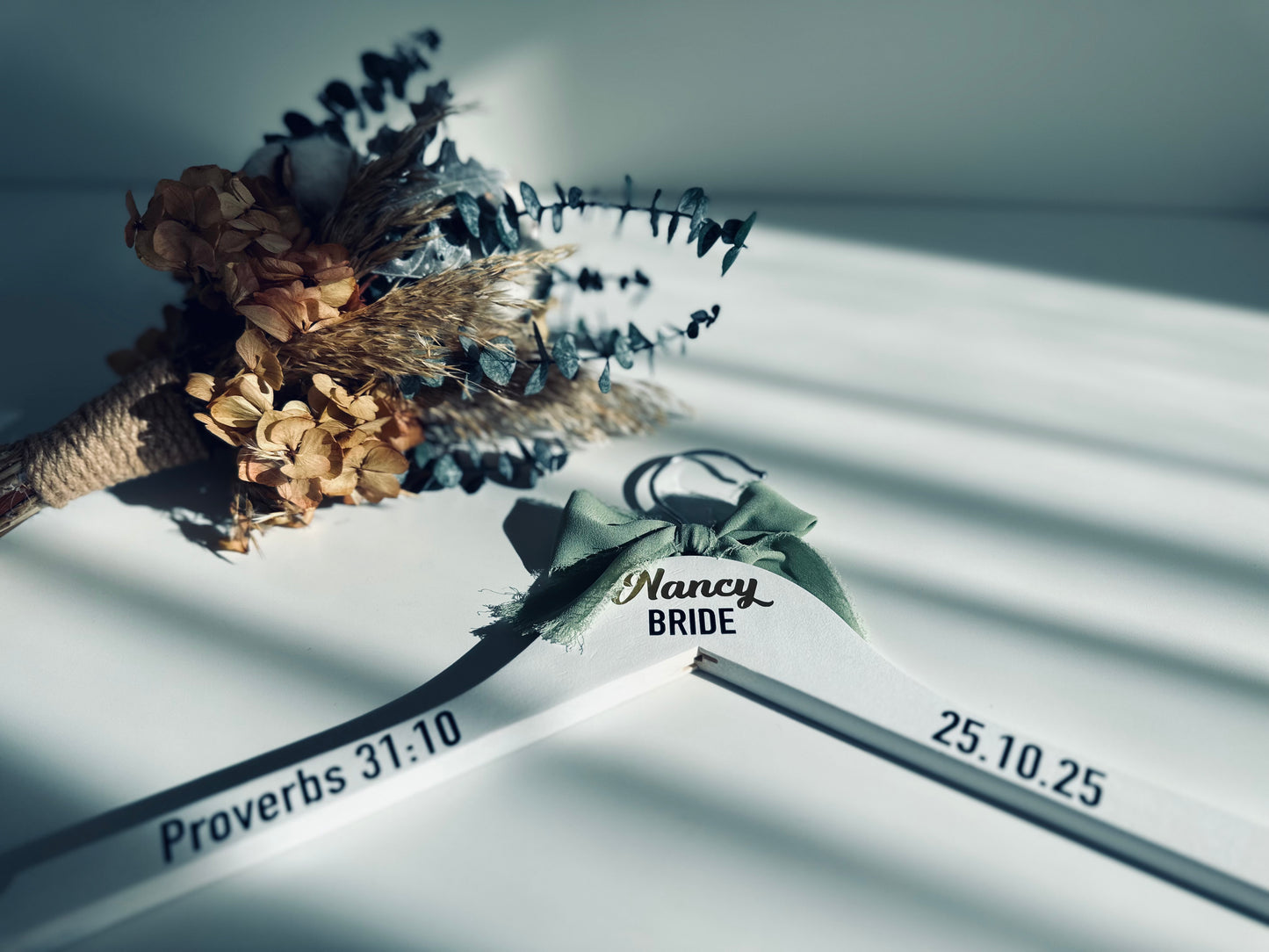 Percha personalizada (Boda) - Verde menta