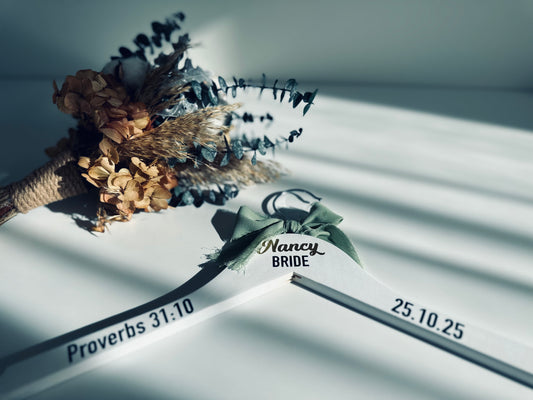 Percha personalizada (Boda) - Verde menta