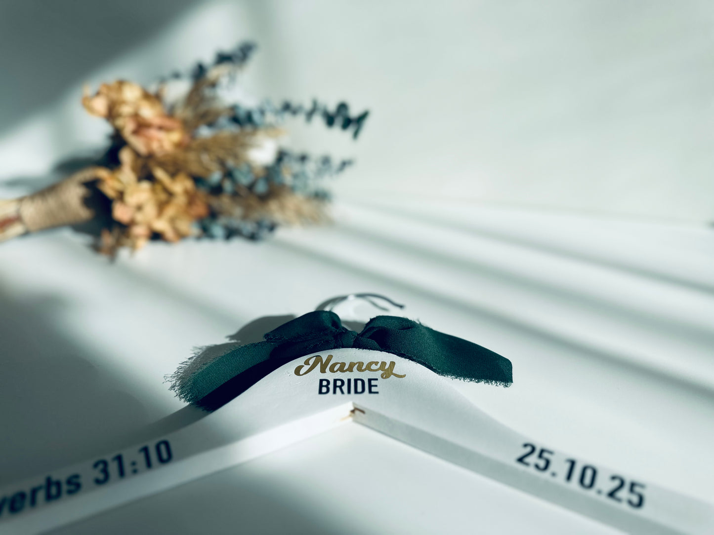 Percha personalizada (Boda) - Verde oscuro