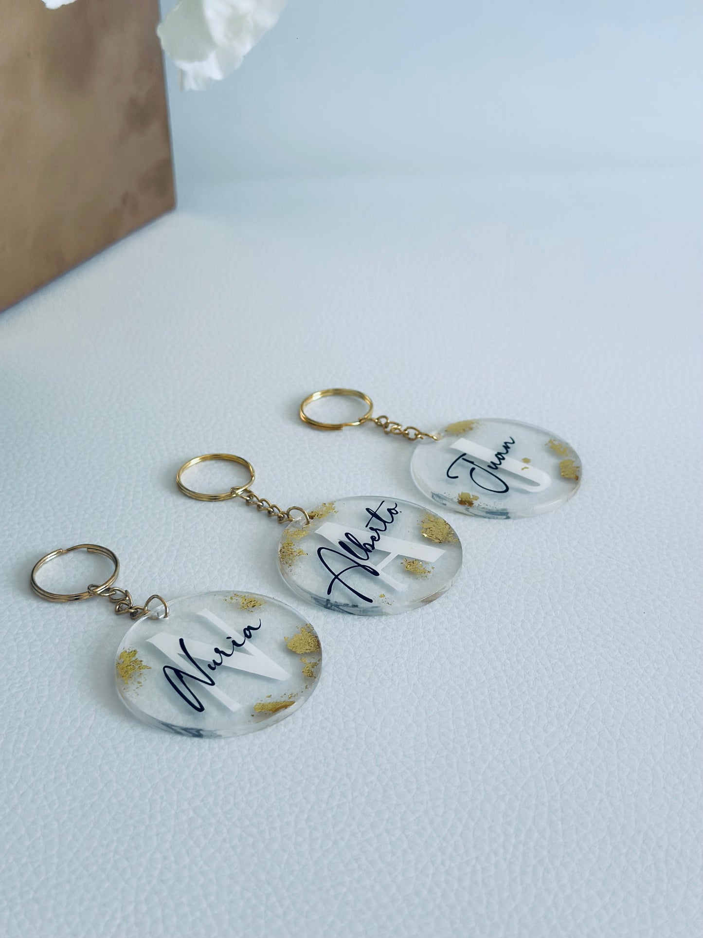 Llavero gold - inicial & nombre