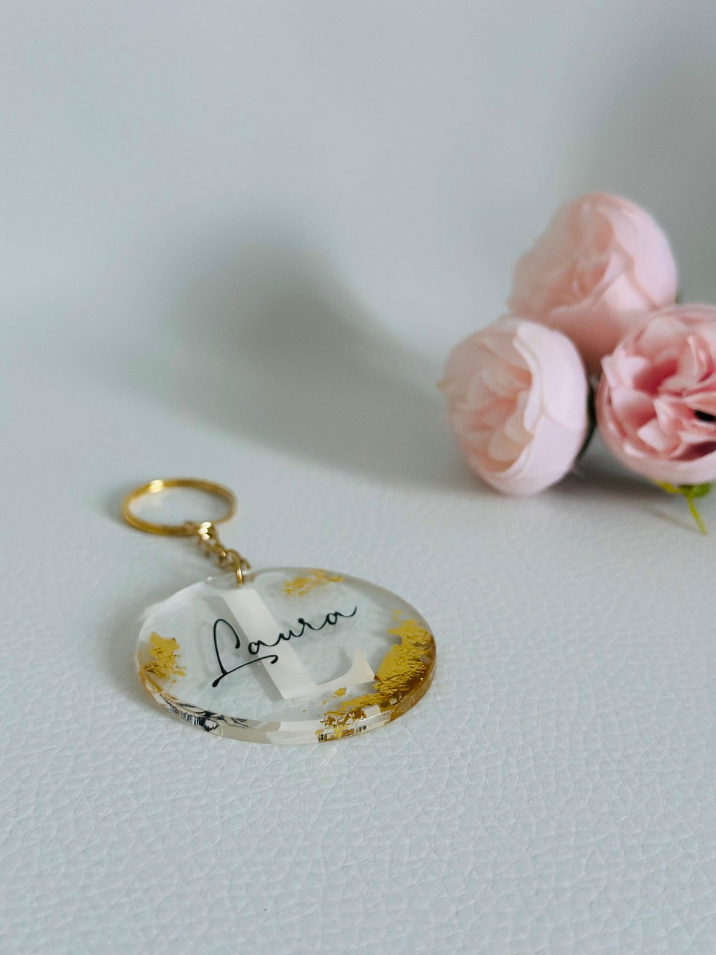 Llavero gold - inicial & nombre