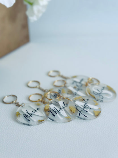 Llavero gold - inicial & nombre