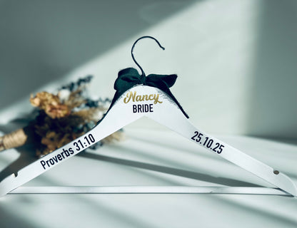 Percha personalizada (Boda) - Verde oscuro