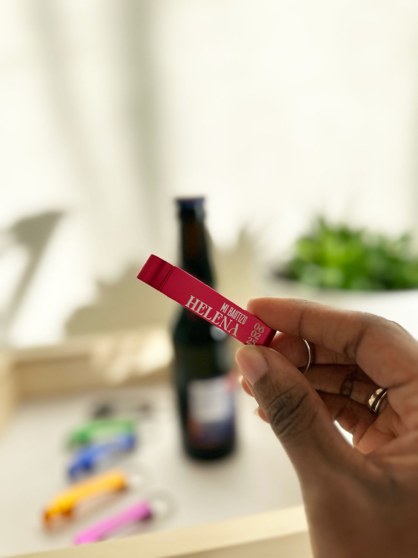 Detalle para bautizo: Llavero-Abridor De Botellas personalizado