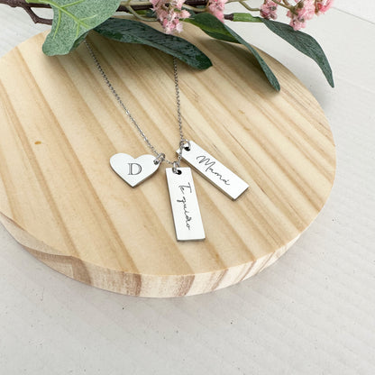 Collar para mamá - corazón y barra