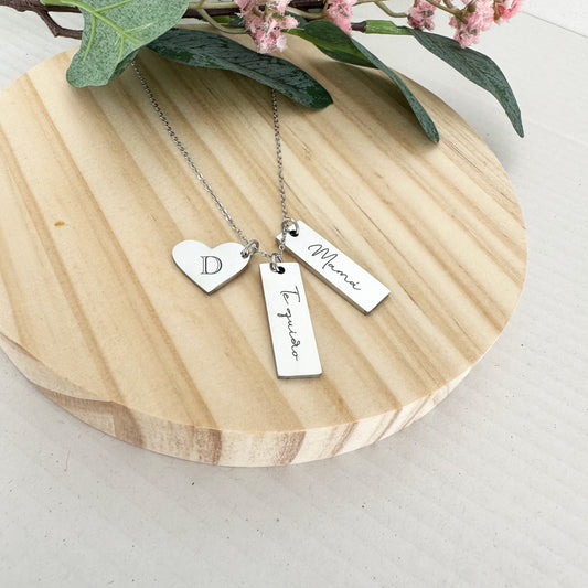 Collar para mamá - corazón y barra