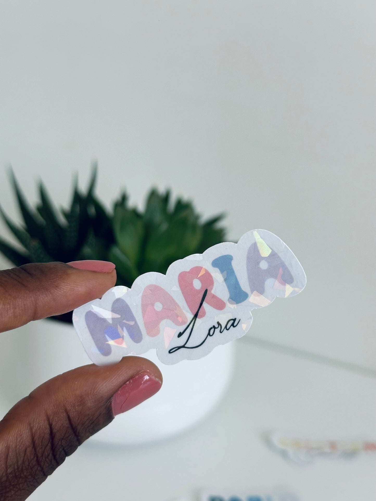 Pegatinas holográficas - nombre